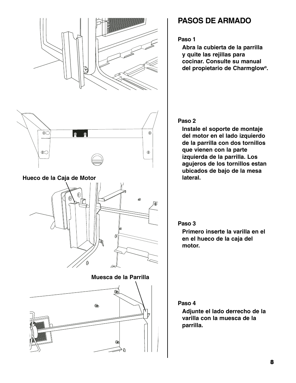 Pasos de armado | Brinkmann ROTISSERIE User Manual | Page 9 / 12