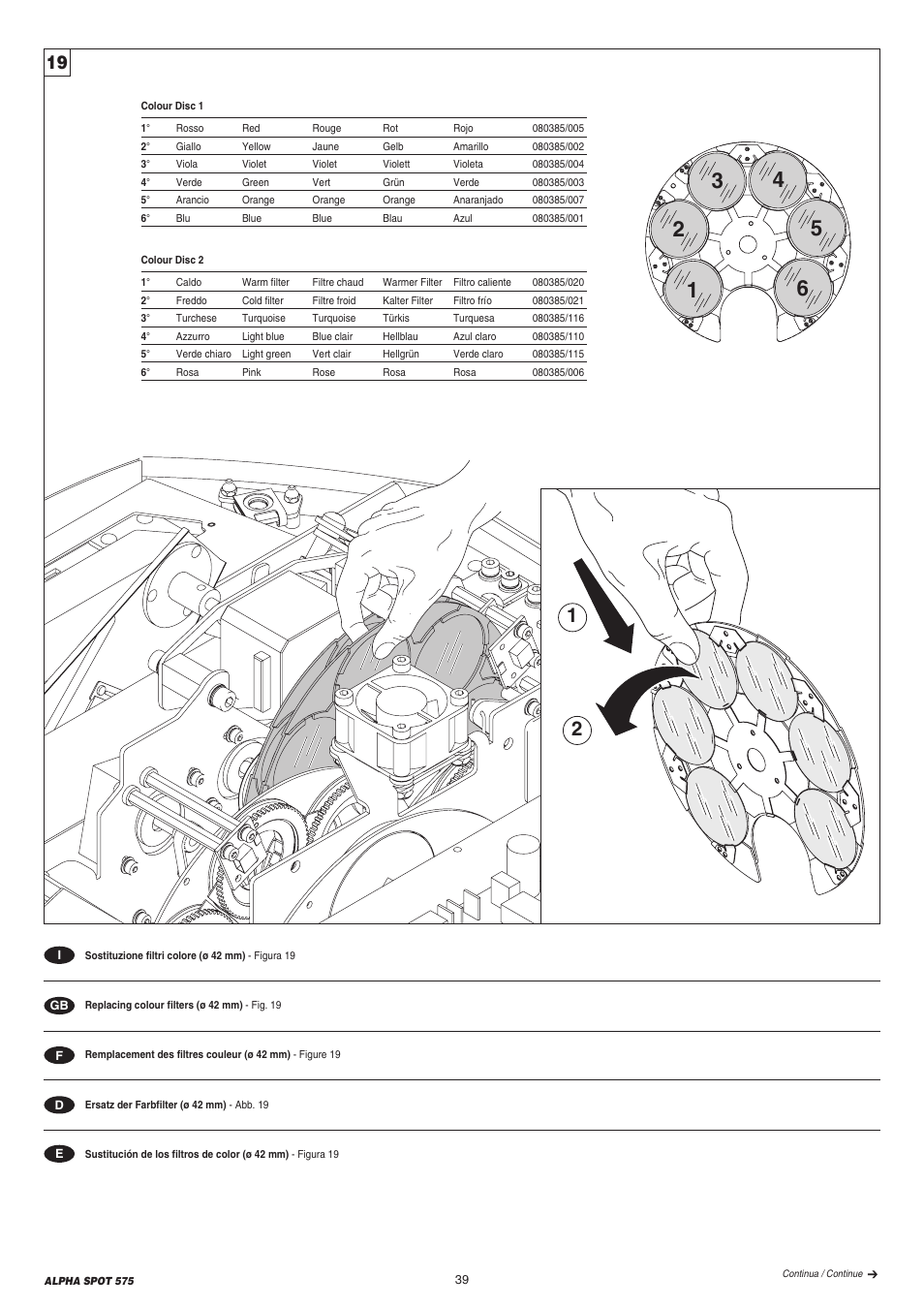 Clay Paky ALPHA SPOT 575 (C61065) User Manual | Page 39 / 44