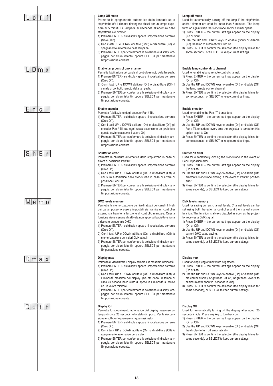 Clay Paky ALPHA SPOT 700 (C61085) User Manual | Page 18 / 48