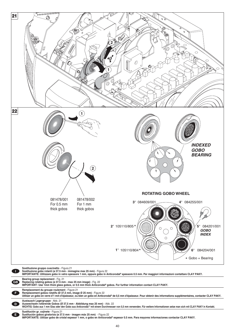 Alpha spo t 700 | Clay Paky ALPHA SPOT 700 (C61085) User Manual | Page 40 / 48