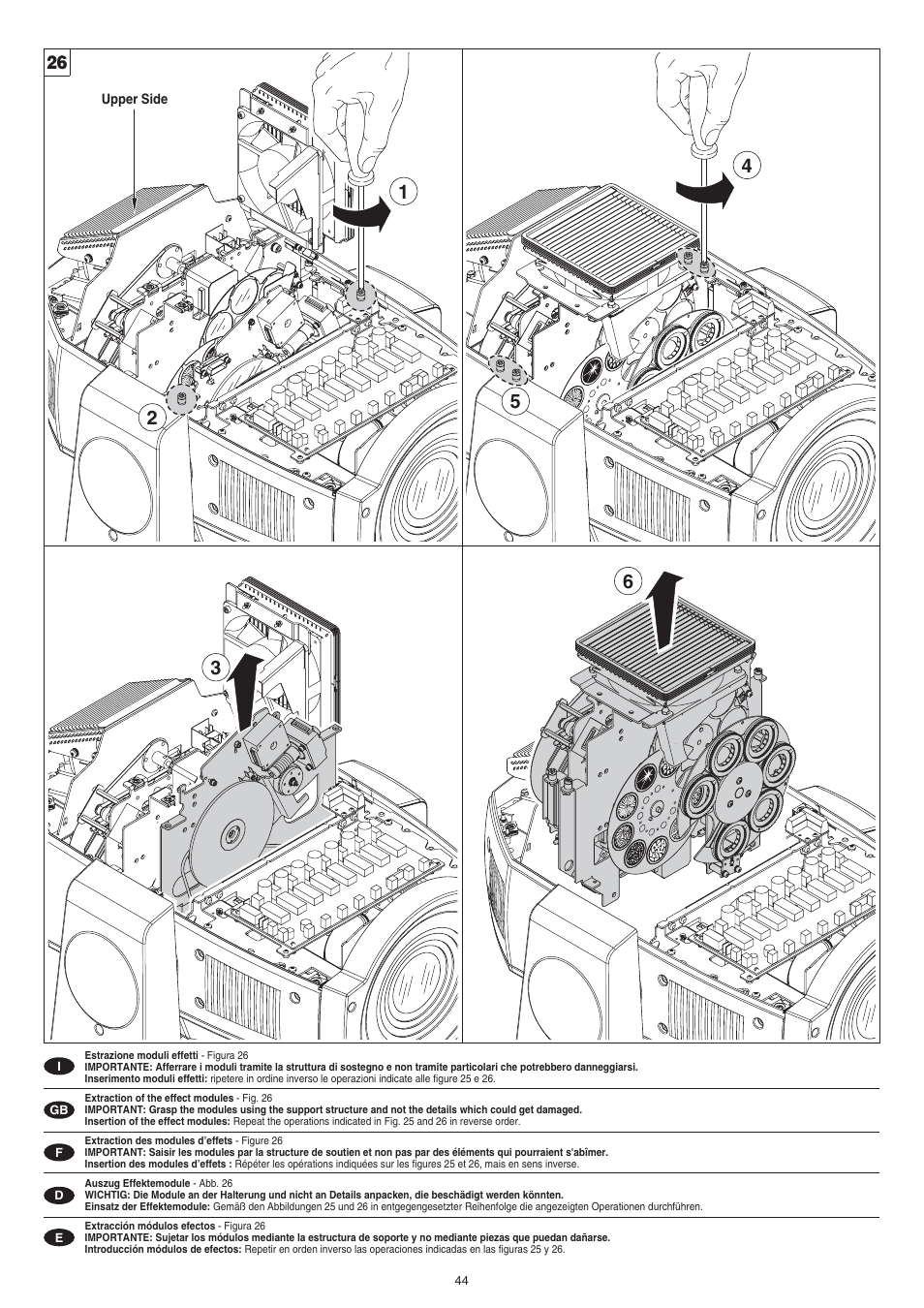 Clay Paky ALPHA SPOT 700 (C61085) User Manual | Page 44 / 48