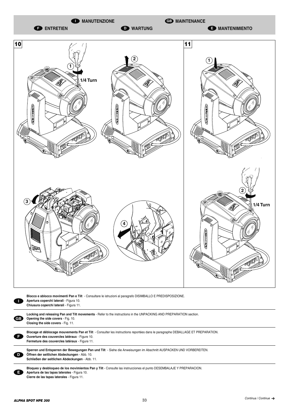 Clay Paky ALPHA SPOT HPE 300 (C61098) User Manual | Page 33 / 44