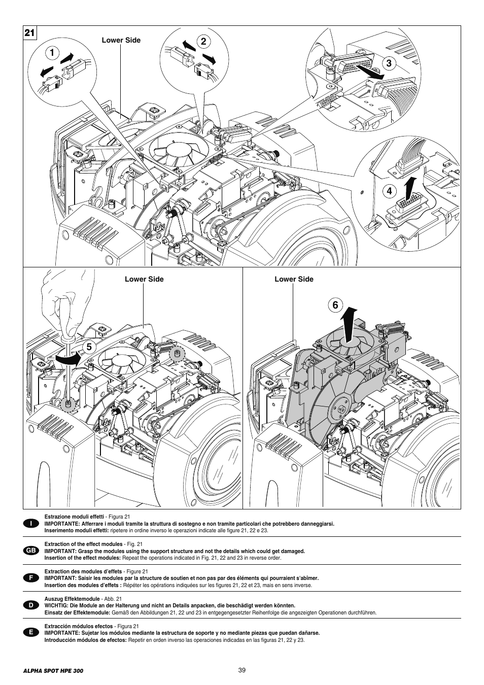 Clay Paky ALPHA SPOT HPE 300 (C61098) User Manual | Page 39 / 44