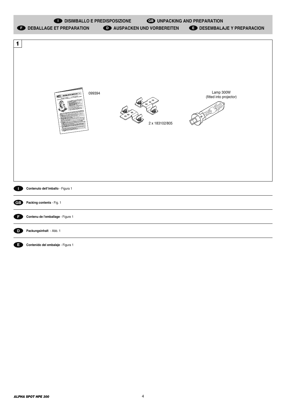 Clay Paky ALPHA SPOT HPE 300 (C61098) User Manual | Page 4 / 44