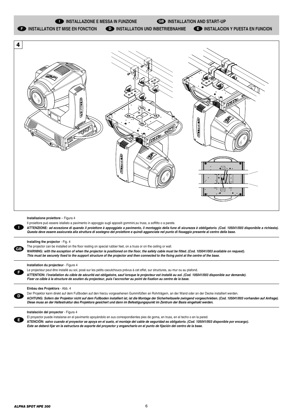 Clay Paky ALPHA SPOT HPE 300 (C61098) User Manual | Page 6 / 44