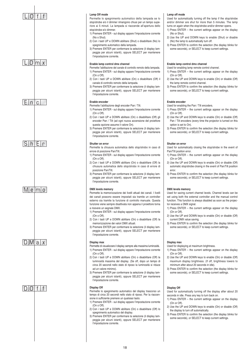 Clay Paky ALPHA SPOT HPE 575 (C61060) User Manual | Page 18 / 44