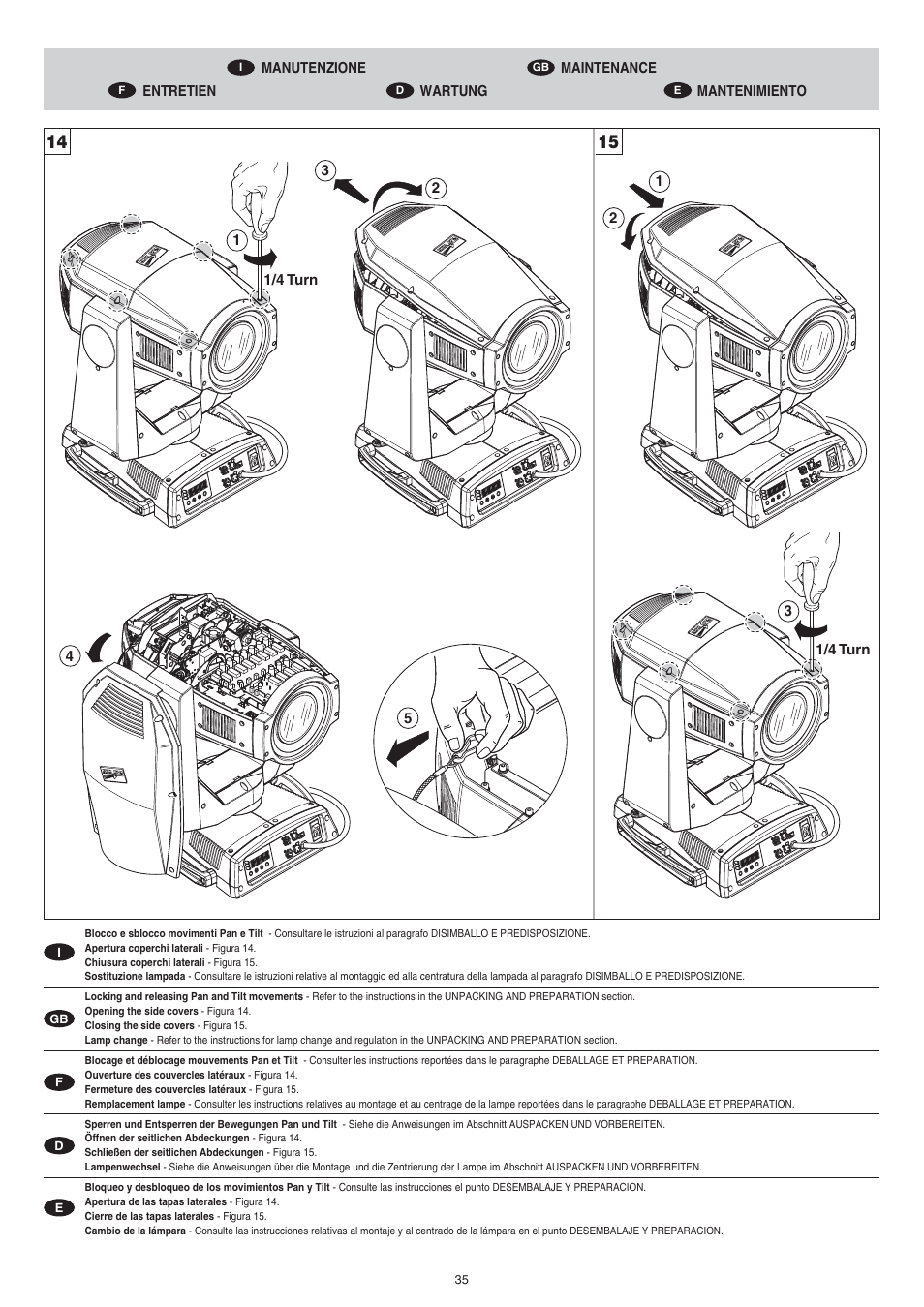 Clay Paky ALPHA SPOT HPE 575 (C61060) User Manual | Page 35 / 44