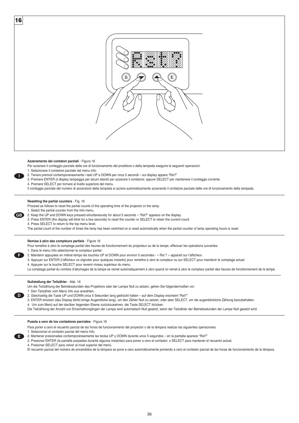 Clay Paky ALPHA SPOT HPE 575 (C61060) User Manual | Page 36 / 44