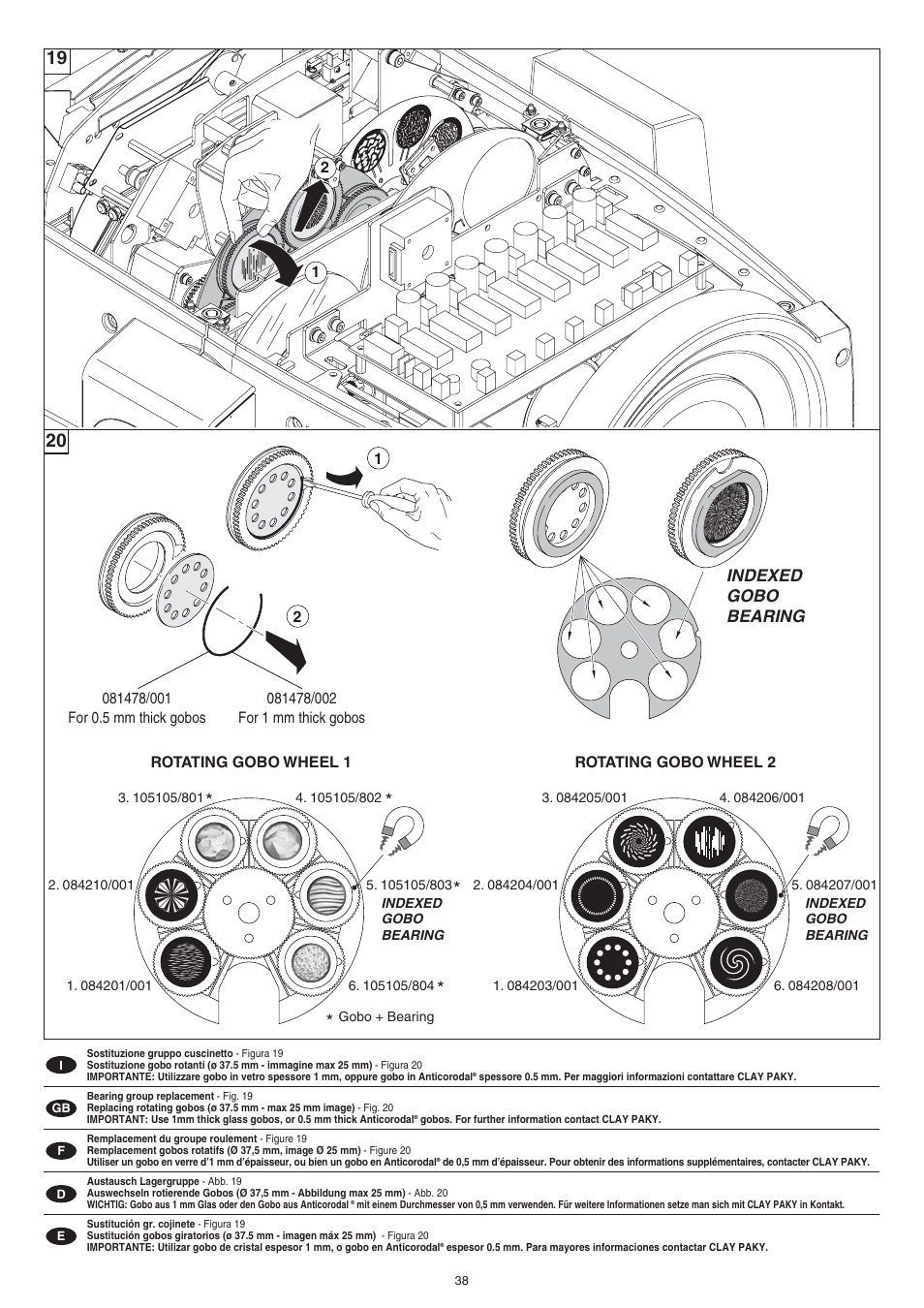 Clay Paky ALPHA SPOT HPE 575 (C61060) User Manual | Page 38 / 44