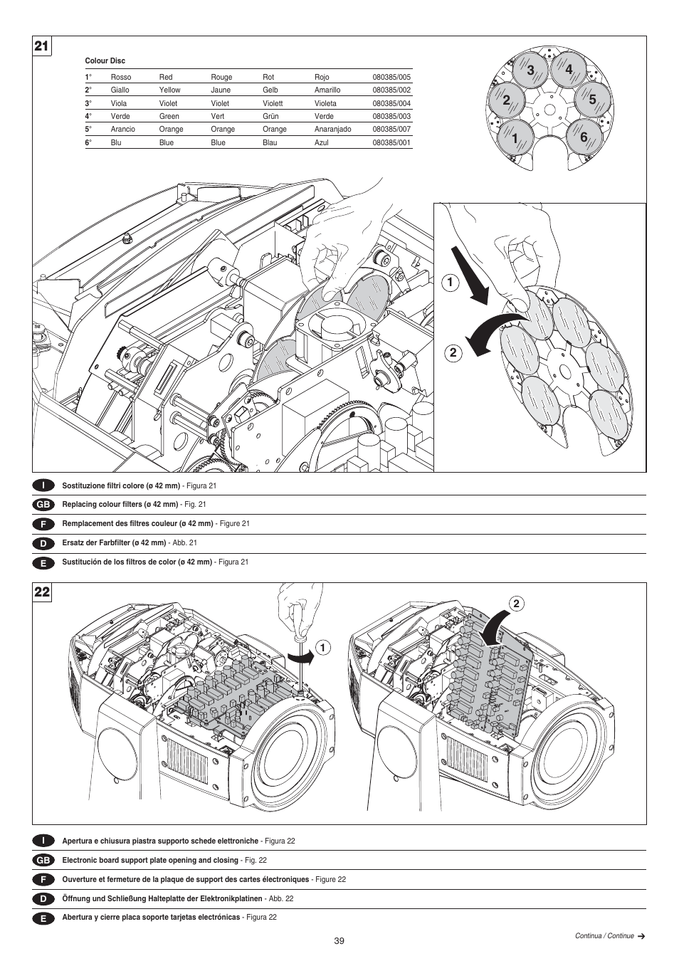 Clay Paky ALPHA SPOT HPE 575 (C61060) User Manual | Page 39 / 44