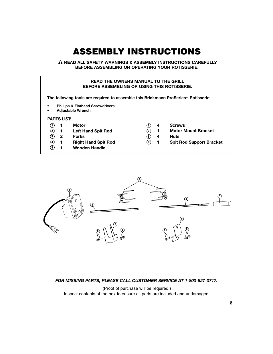 Assembly instructions | Brinkmann Grill User Manual | Page 3 / 8