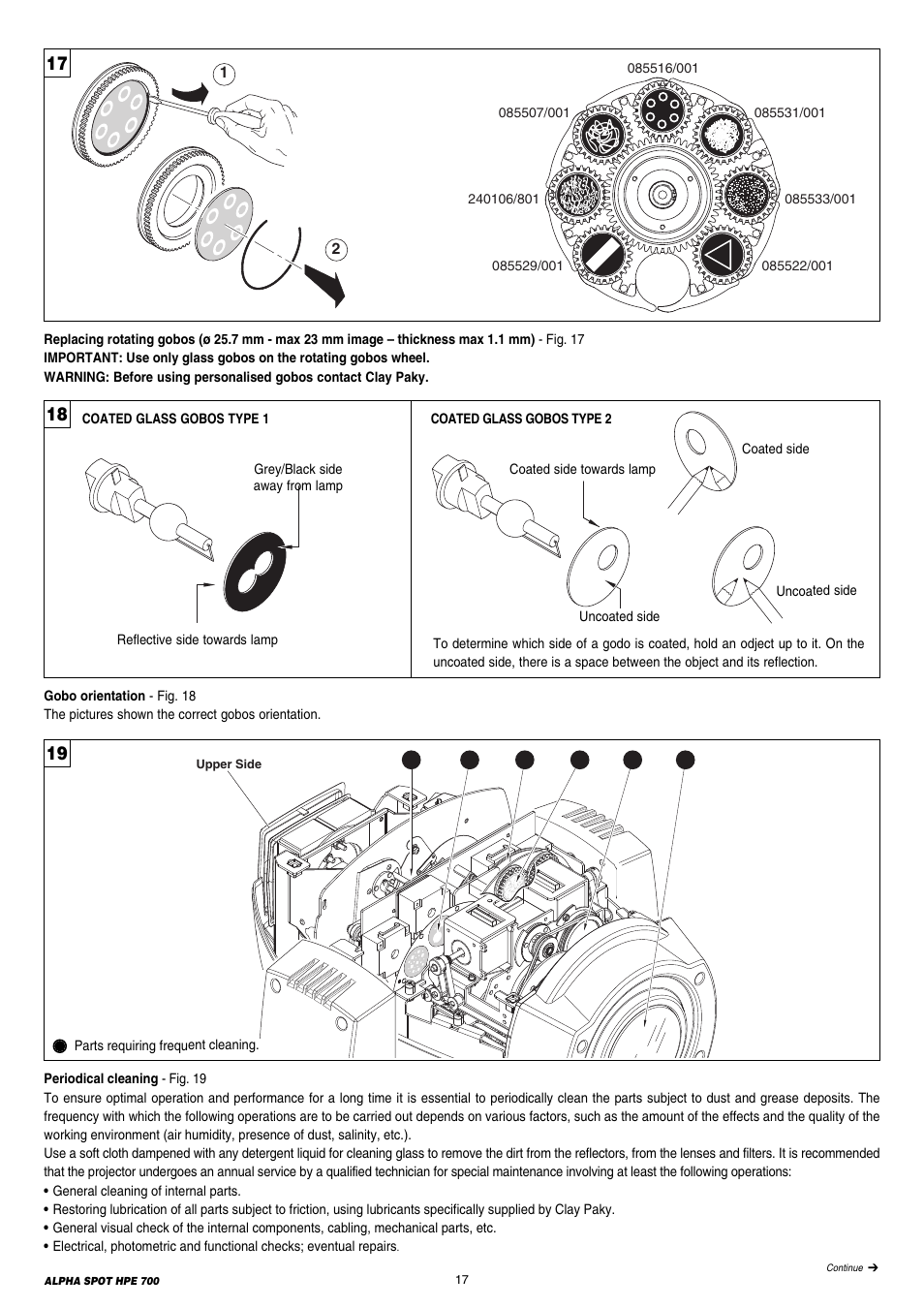 Clay Paky ALPHA SPOT HPE 700 (C61355) User Manual | Page 17 / 28