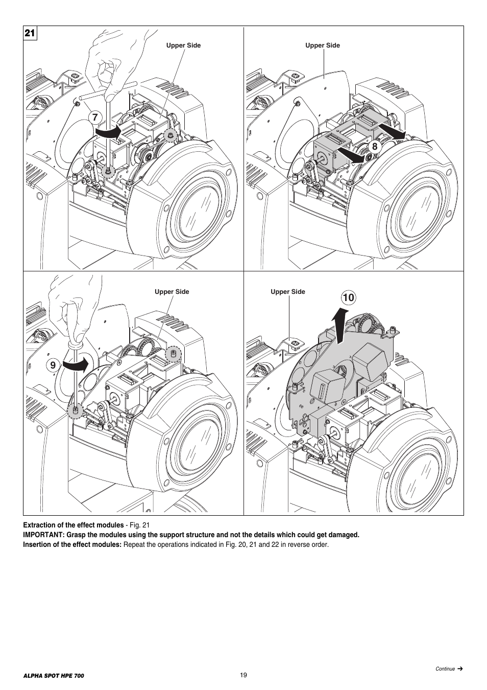 Clay Paky ALPHA SPOT HPE 700 (C61355) User Manual | Page 19 / 28