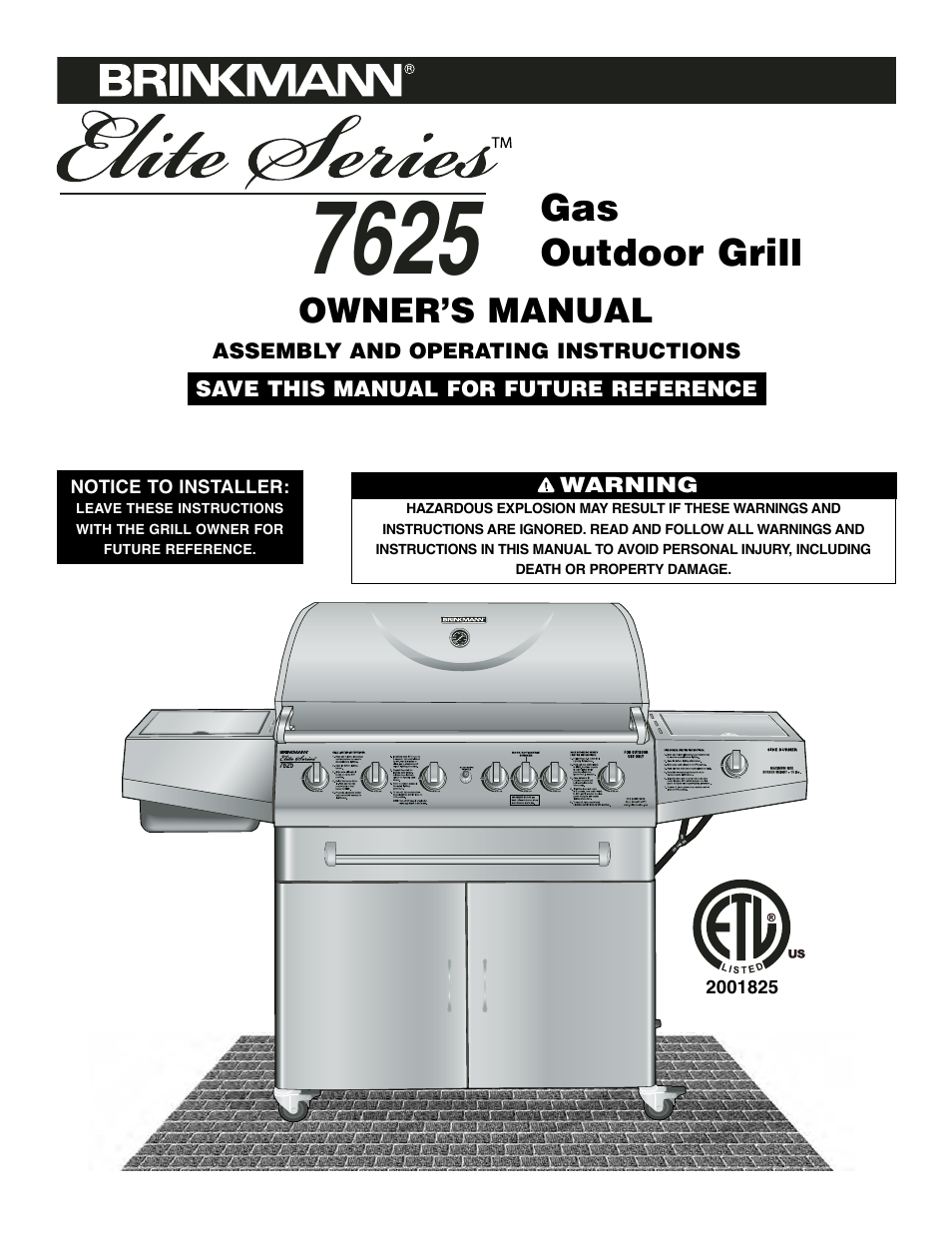 Brinkmann 7625 User Manual | 18 pages