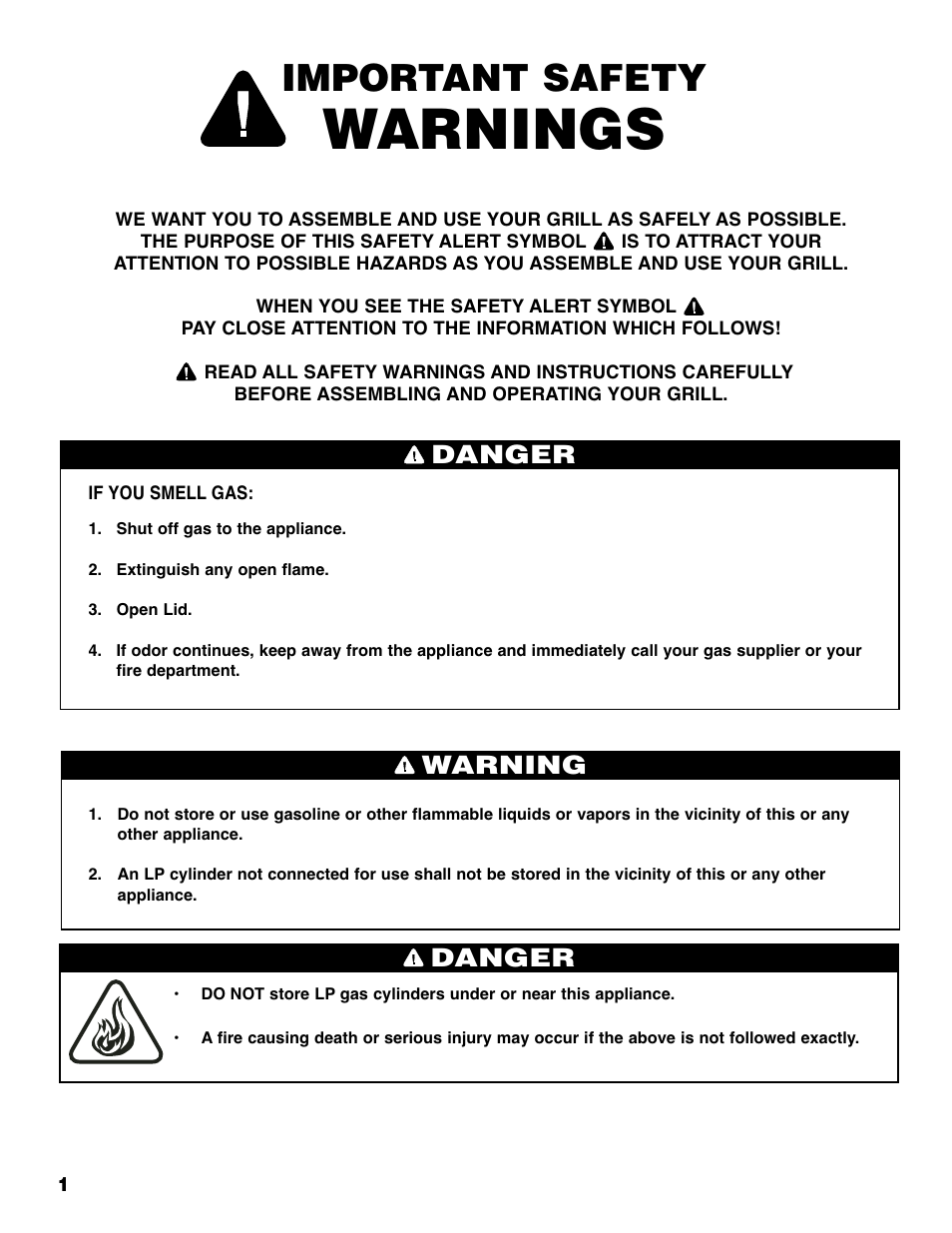 Warnings, Important safety, Danger | Warning danger | Brinkmann 810-6830-0 User Manual | Page 2 / 64