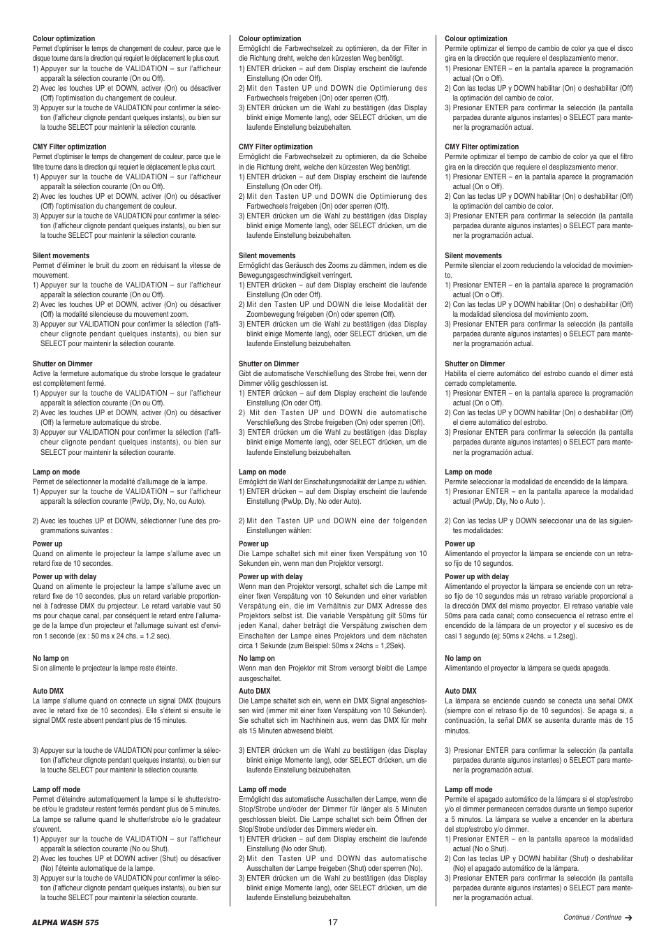 Clay Paky ALPHA WASH 575 (C61070) User Manual | Page 17 / 40