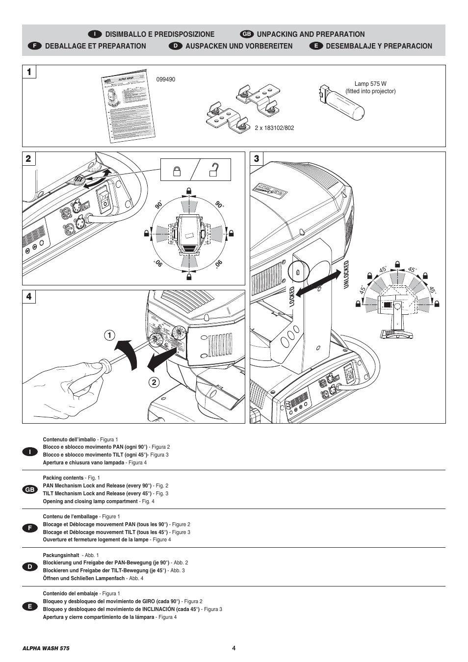 Clay Paky ALPHA WASH 575 (C61070) User Manual | Page 4 / 40