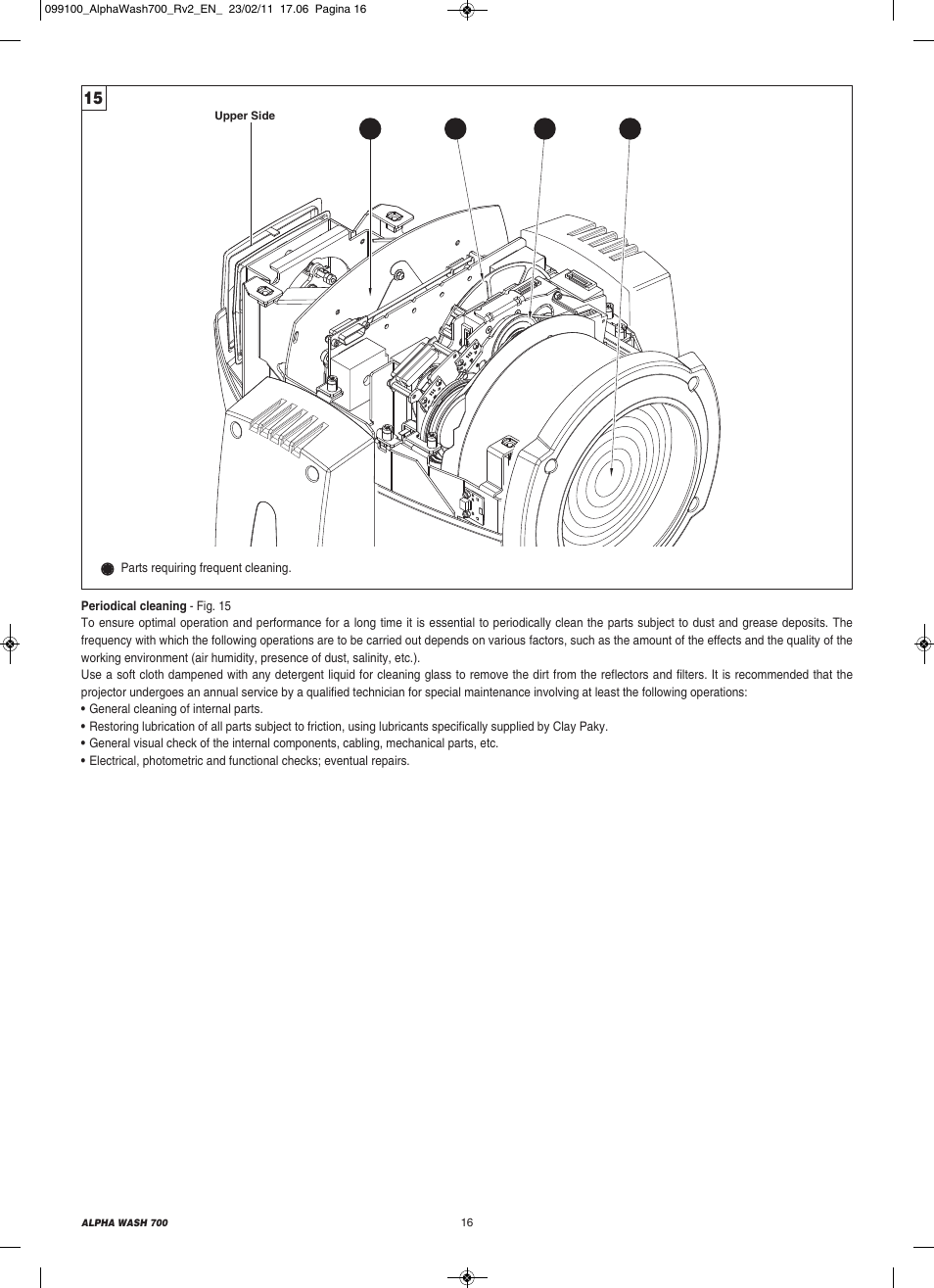 Clay Paky ALPHA WASH 700 (C61350) User Manual | Page 16 / 28