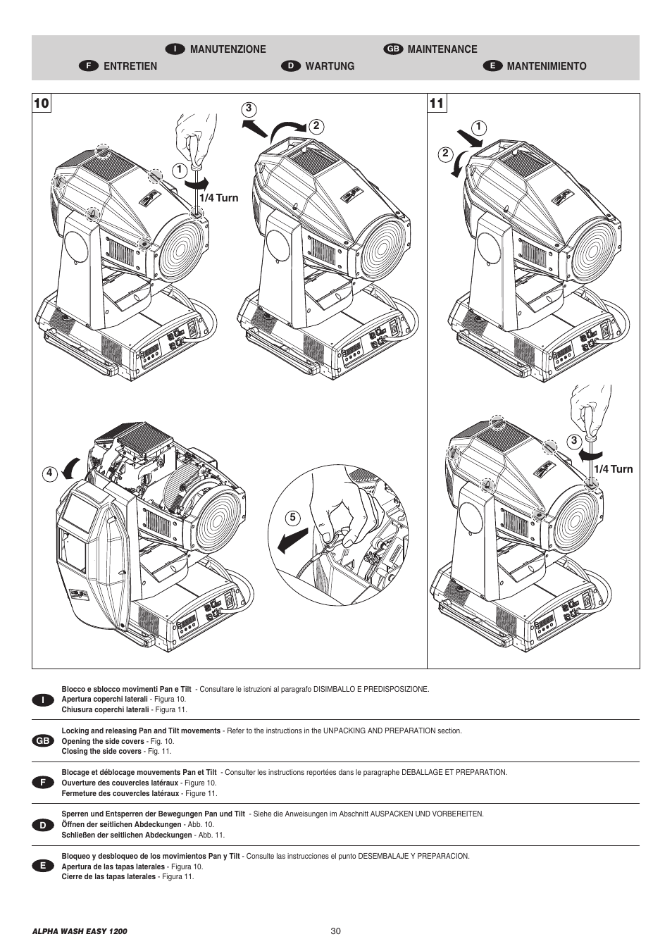 Clay Paky ALPHA WASH EASY 1200 (C61074) User Manual | Page 30 / 40