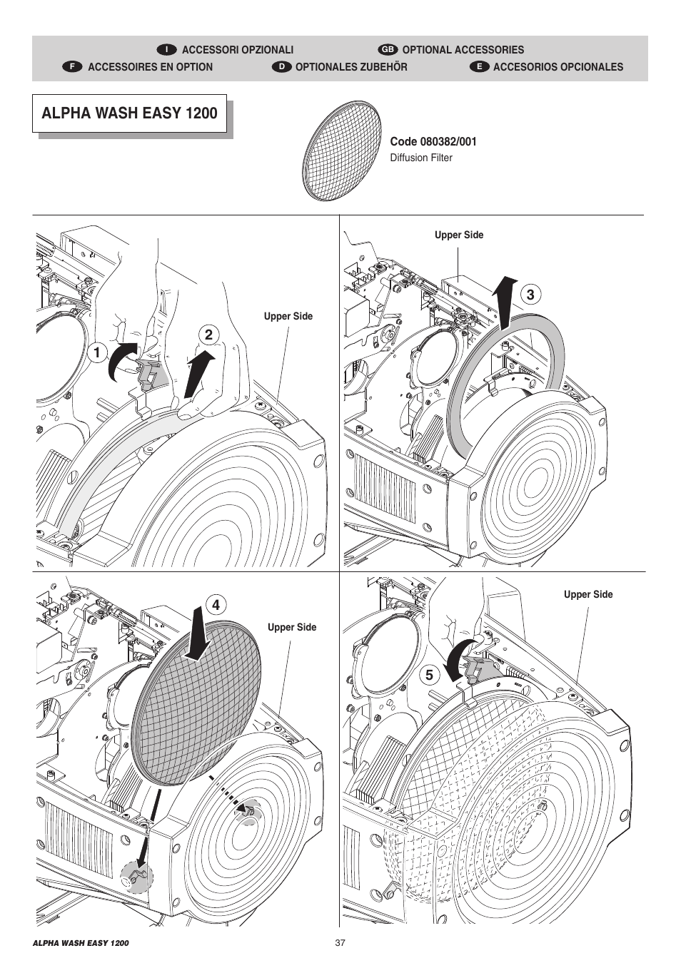 Alpha wash easy 1200 | Clay Paky ALPHA WASH EASY 1200 (C61074) User Manual | Page 37 / 40