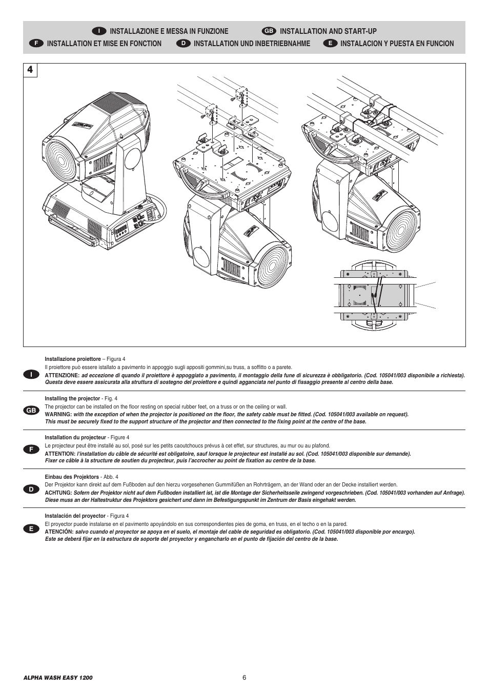 Clay Paky ALPHA WASH EASY 1200 (C61074) User Manual | Page 6 / 40