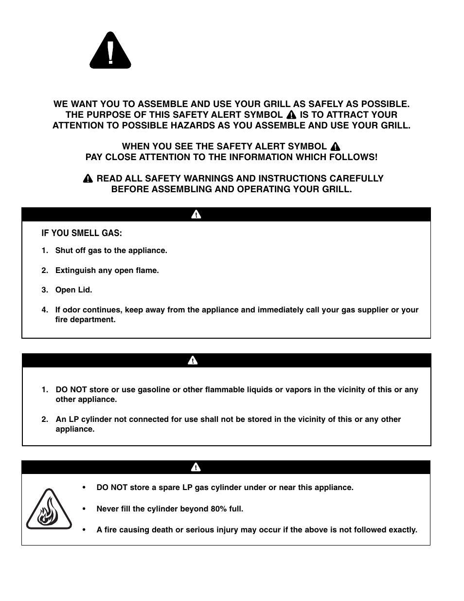 Warnings, Important safety, Danger | Warning danger | Brinkmann Gourmet 4 User Manual | Page 2 / 56