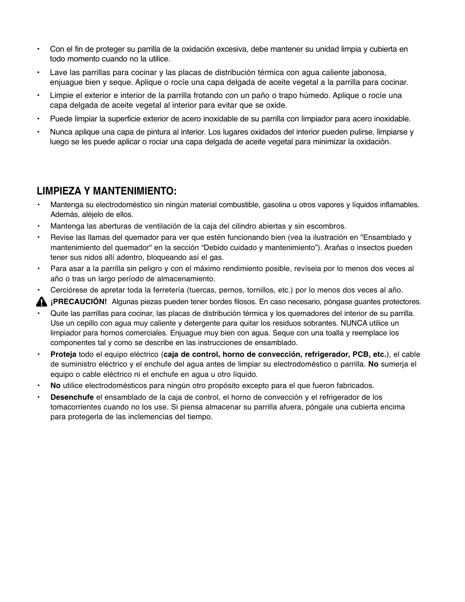 Debido cuidado y mantenimiento, Limpieza y mantenimiento | Brinkmann Gourmet 4 User Manual | Page 43 / 56