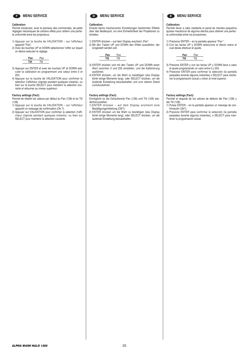 Clay Paky ALPHA WASH HALO 1200 (C61078) User Manual | Page 25 / 40