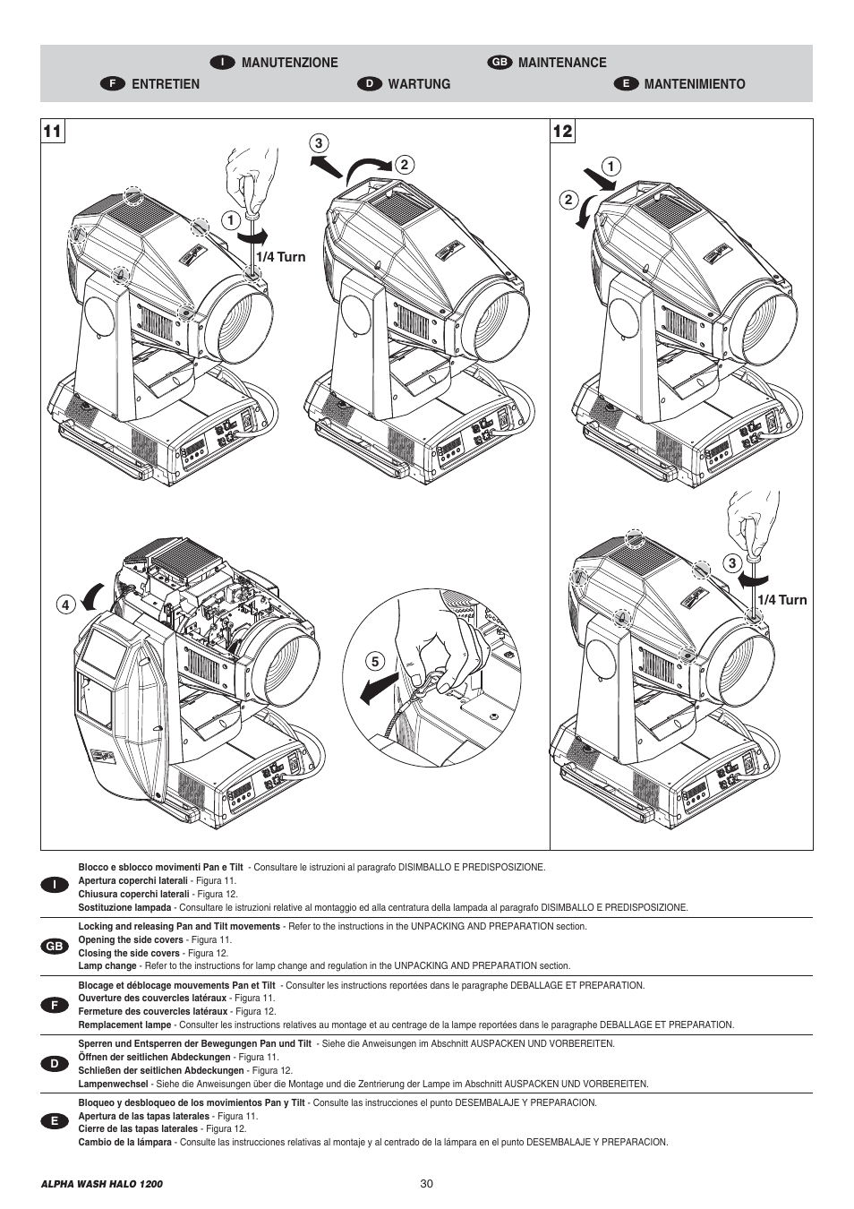 Clay Paky ALPHA WASH HALO 1200 (C61078) User Manual | Page 30 / 40