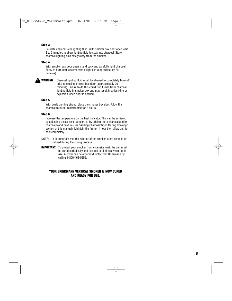 Brinkmann 810-5502-S User Manual | Page 9 / 28
