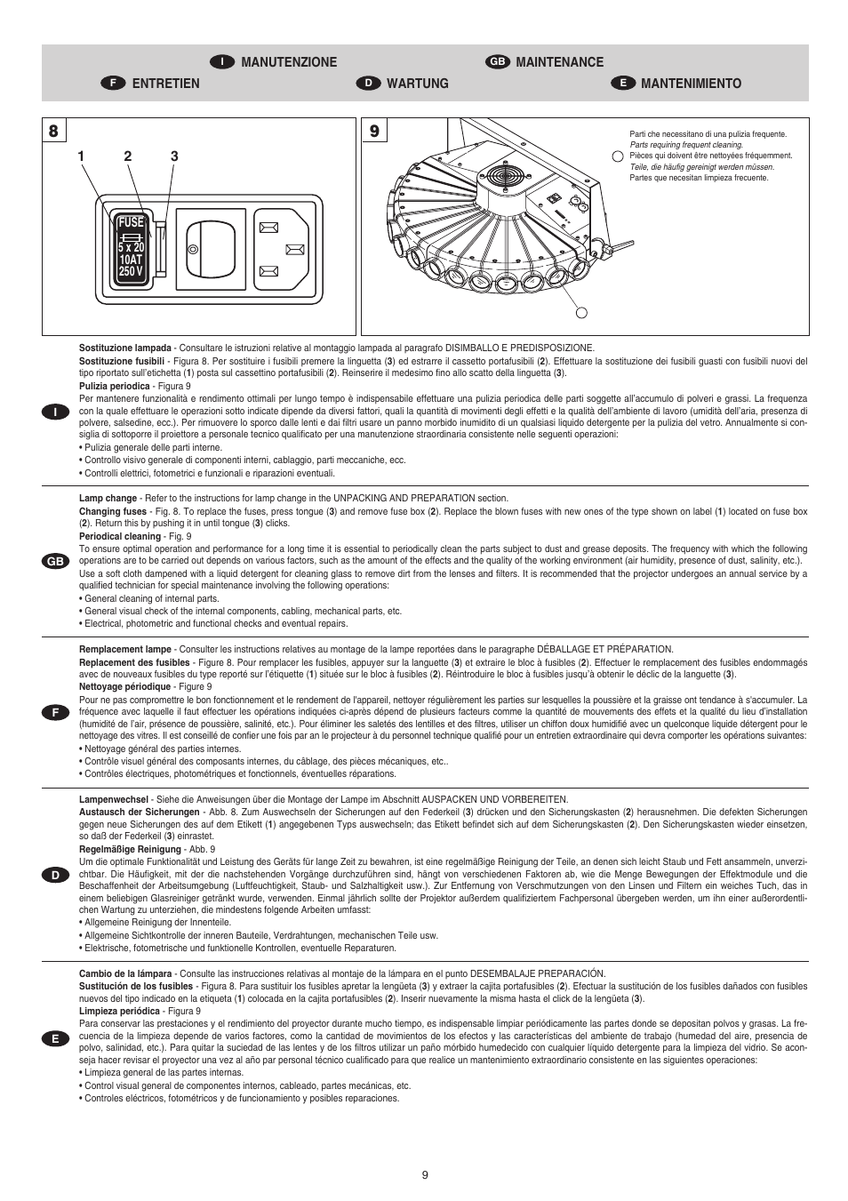 Clay Paky ATLAS (HMI 575W) User Manual | Page 9 / 12
