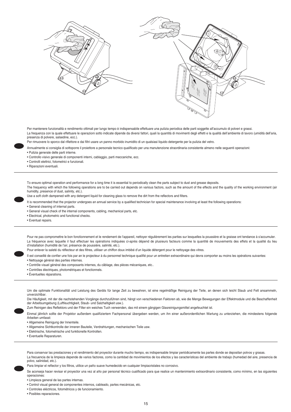 Clay Paky CP COLOR 150 (CDM 150W) User Manual | Page 15 / 18