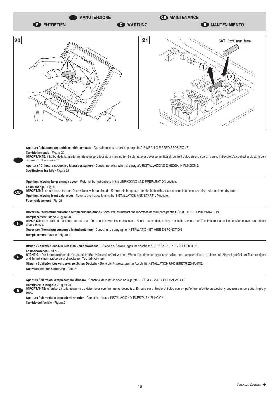 Clay Paky CP COLOR 150-E (CDM 150W) User Manual | Page 16 / 20