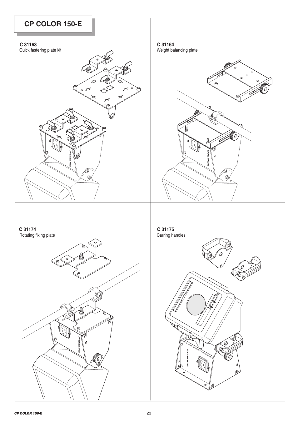 Cp color 150-e | Clay Paky CP COLOR 150-E (CDM 150W) User Manual | Page 23 / 24