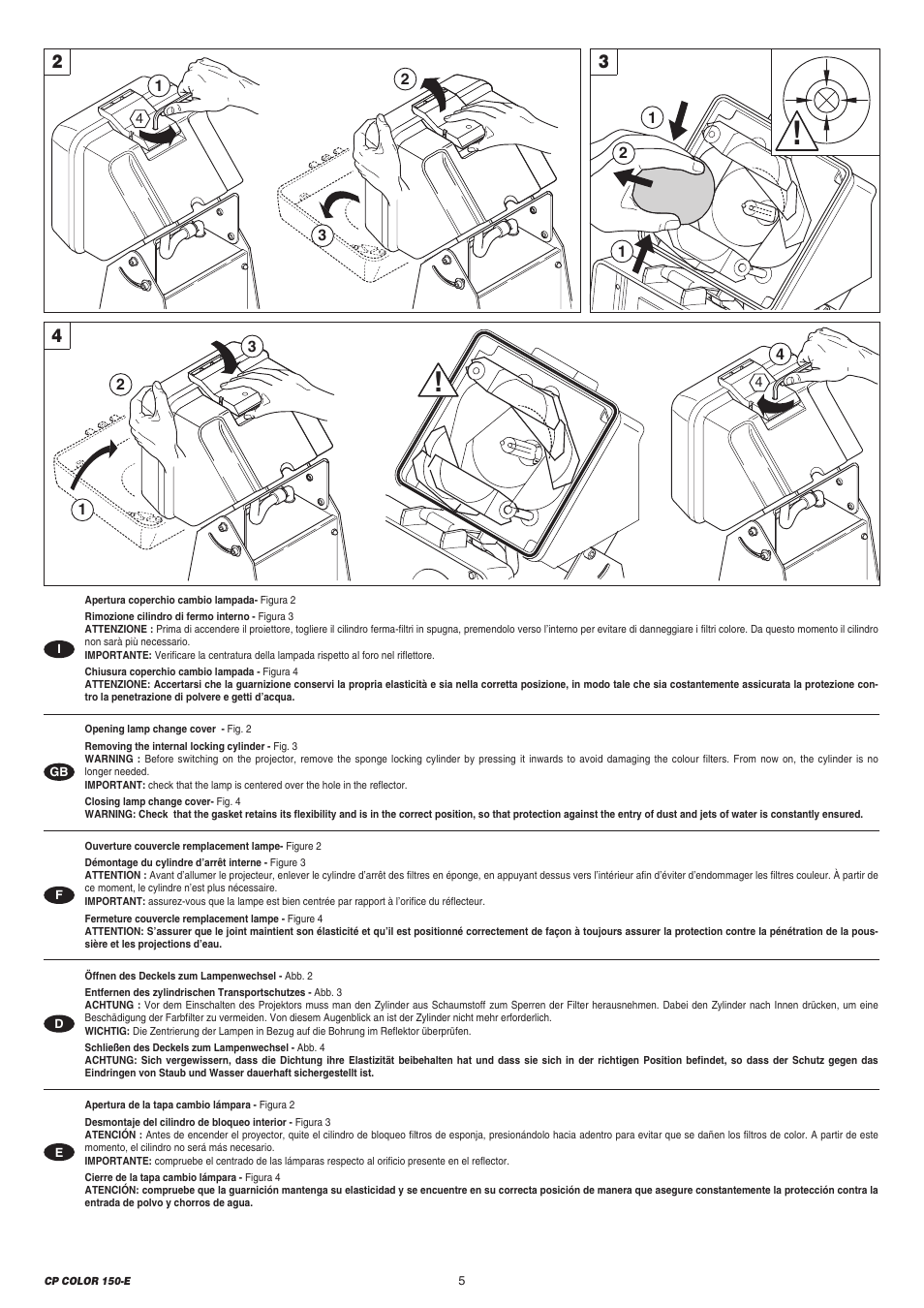 Clay Paky CP COLOR 150-E (CDM 150W) User Manual | Page 5 / 24