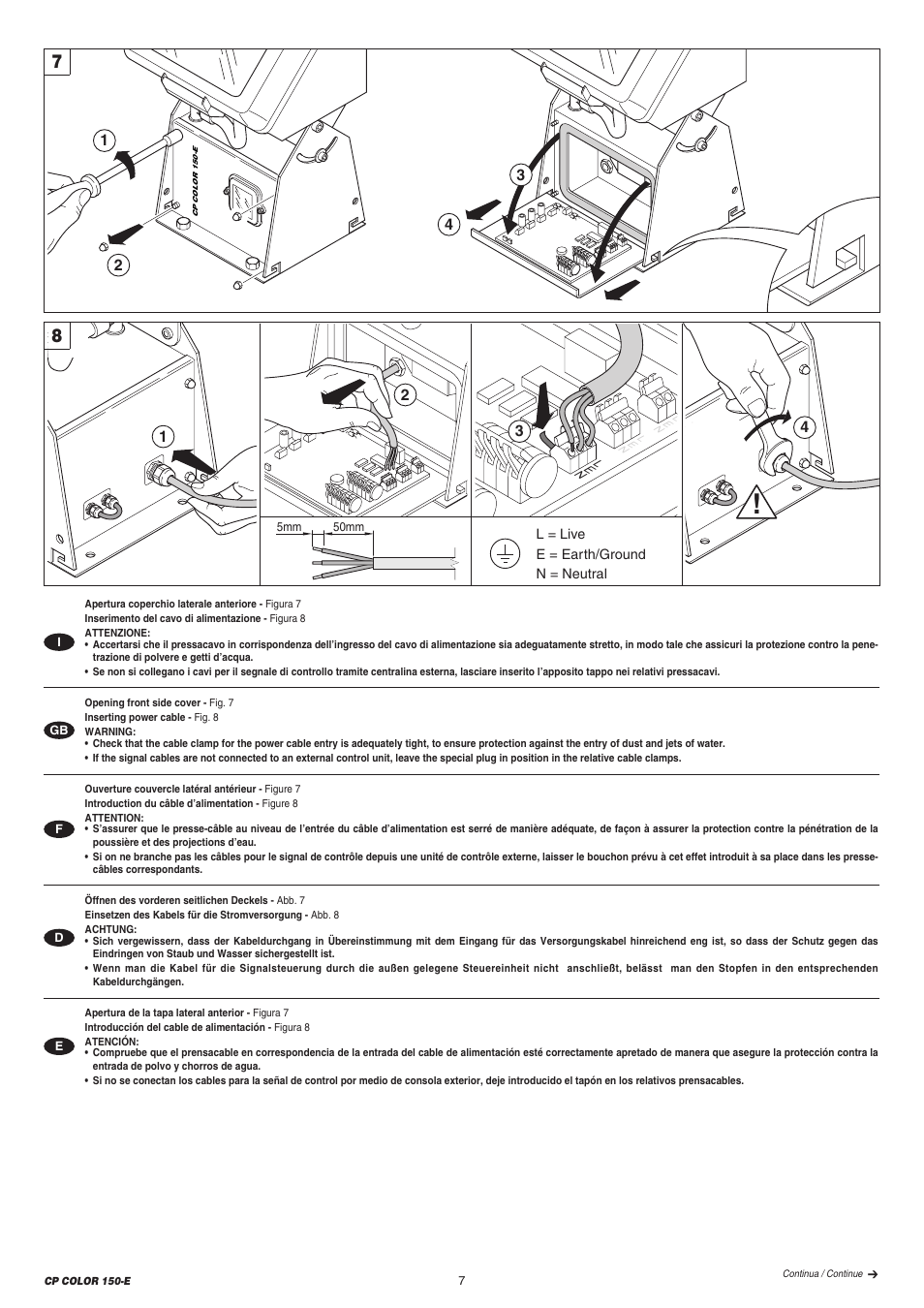 Clay Paky CP COLOR 150-E (CDM 150W) User Manual | Page 7 / 24