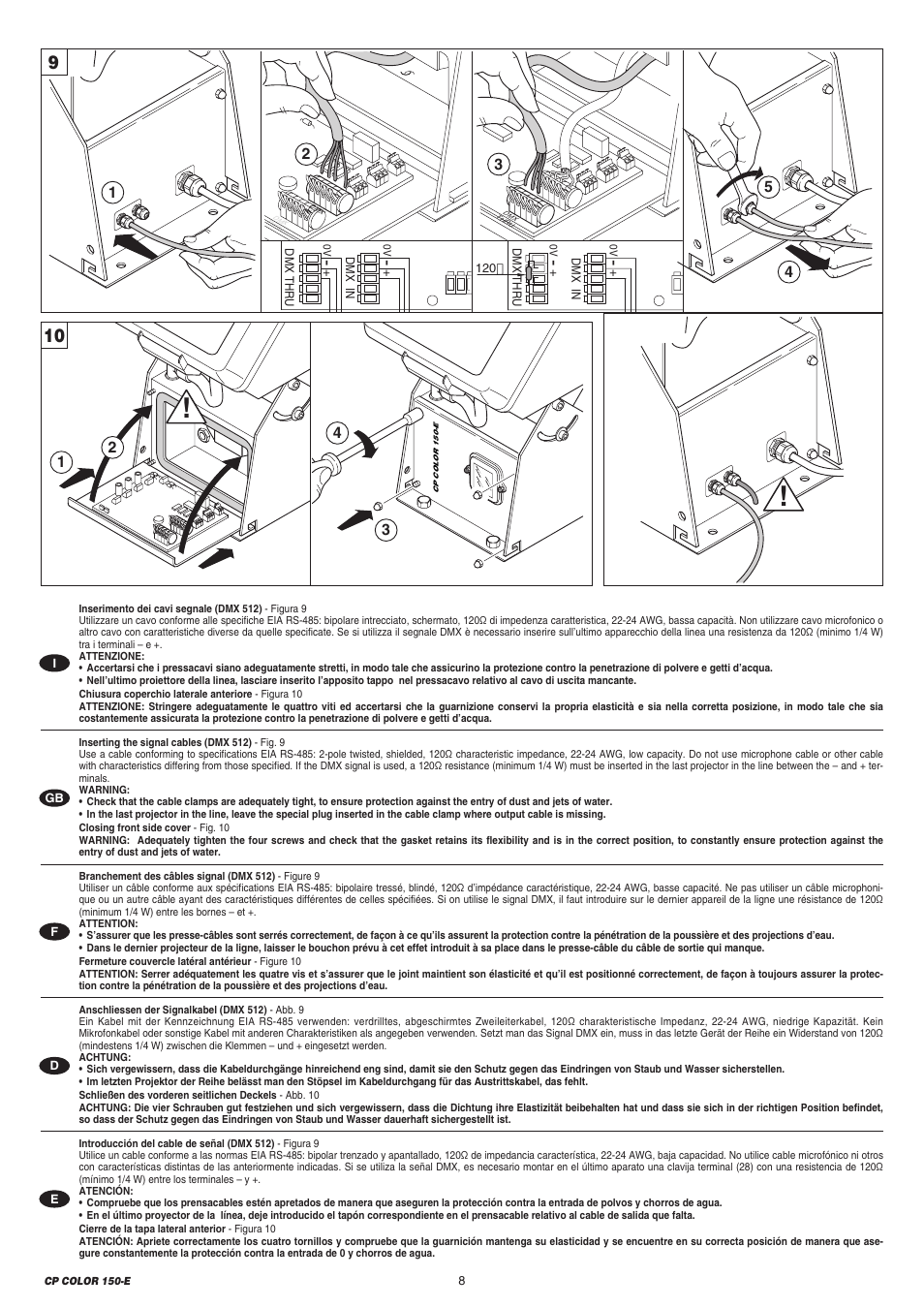 Clay Paky CP COLOR 150-E (CDM 150W) User Manual | Page 8 / 24