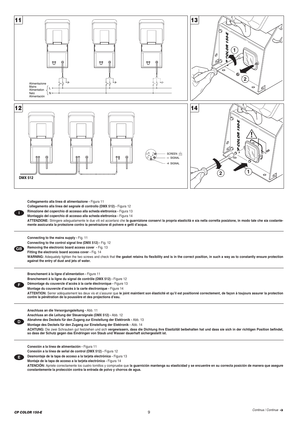 Clay Paky CP COLOR 150-E (CDM 150W) User Manual | Page 9 / 24