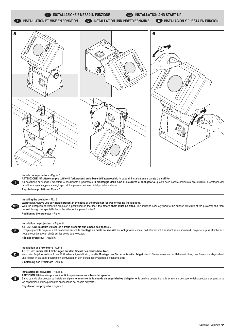Clay Paky CP COLOR 150 (CDM 150W) User Manual | Page 5 / 17