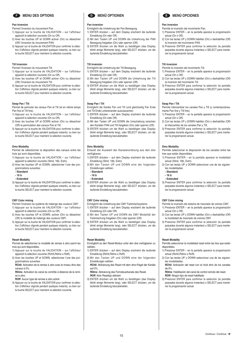 Clay Paky CP COLOR MH AE (HSR 400W) User Manual | Page 15 / 36