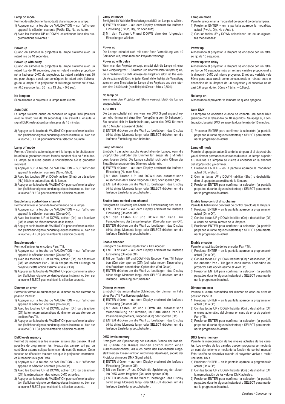 Clay Paky CP COLOR MH AE (HSR 400W) User Manual | Page 17 / 36