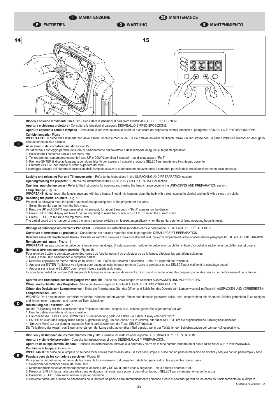 Clay Paky CP COLOR MH AE (HSR 400W) User Manual | Page 29 / 36