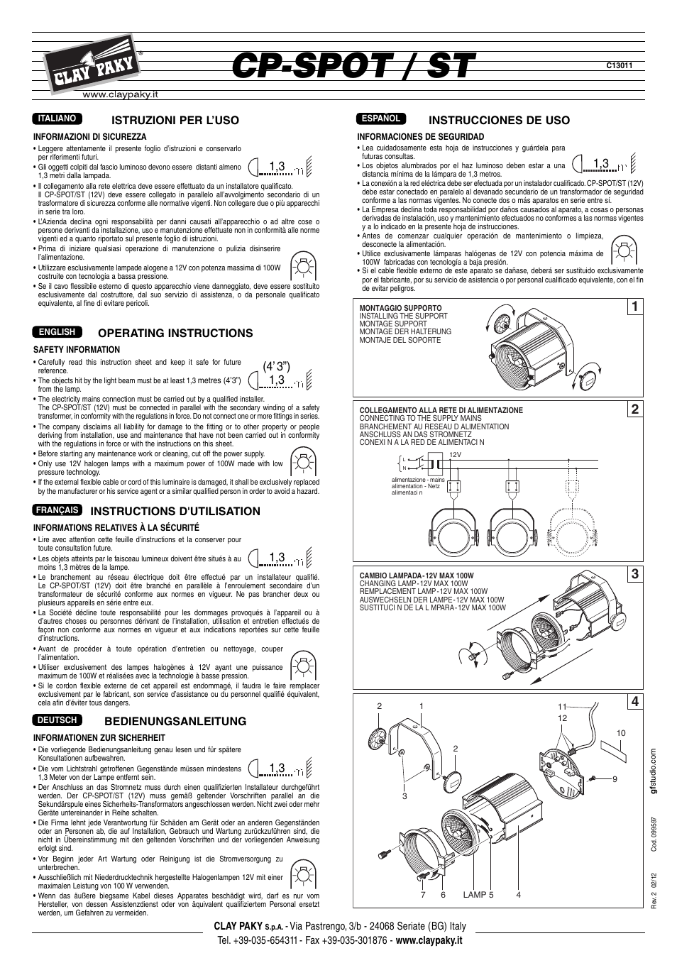 Clay Paky CP-SPOT / ST (C13011) User Manual | 1 page