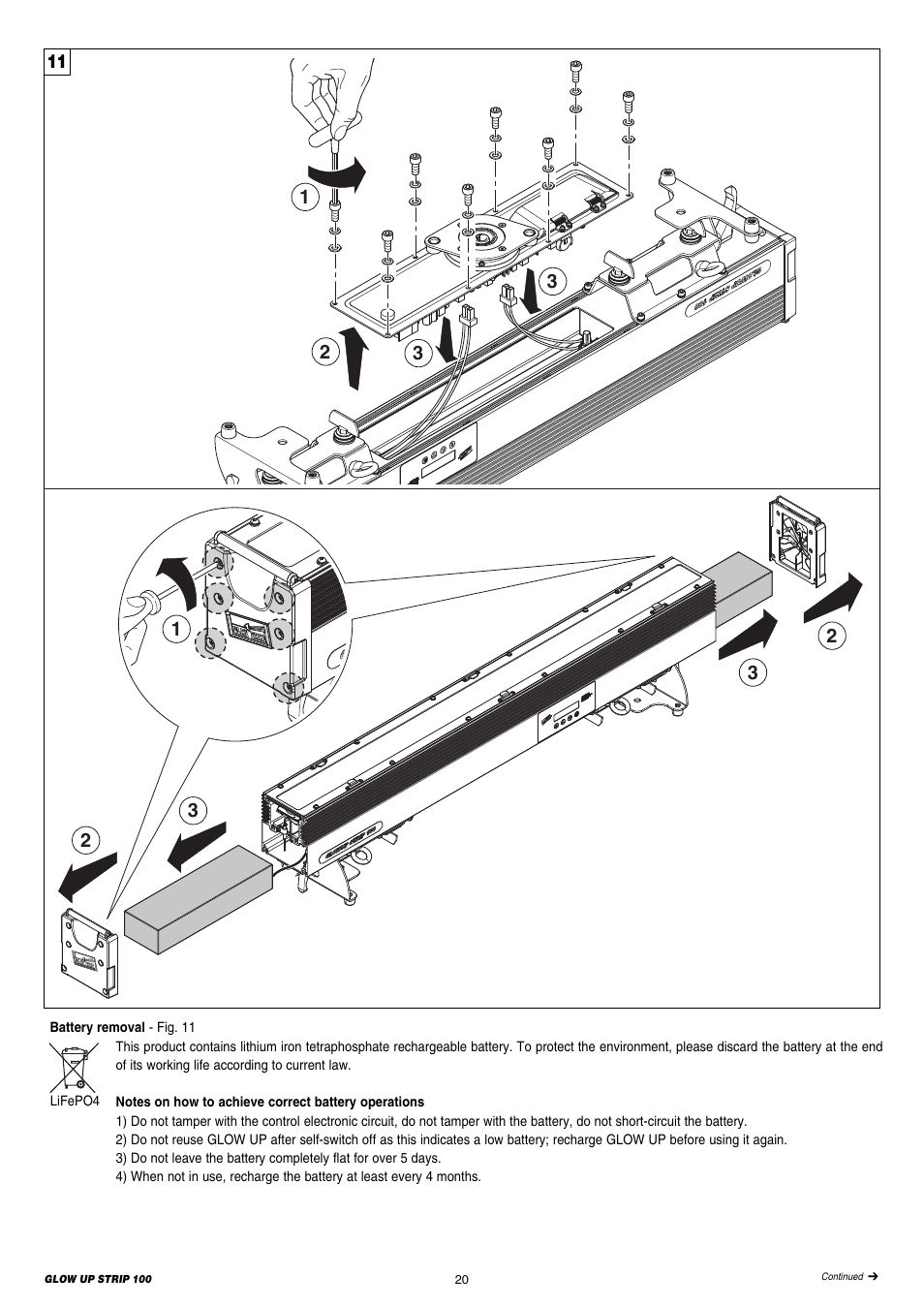 Clay Paky GLOW UP STRIP 100 & FLIGHT CASE (F21250) User Manual | Page 20 / 28