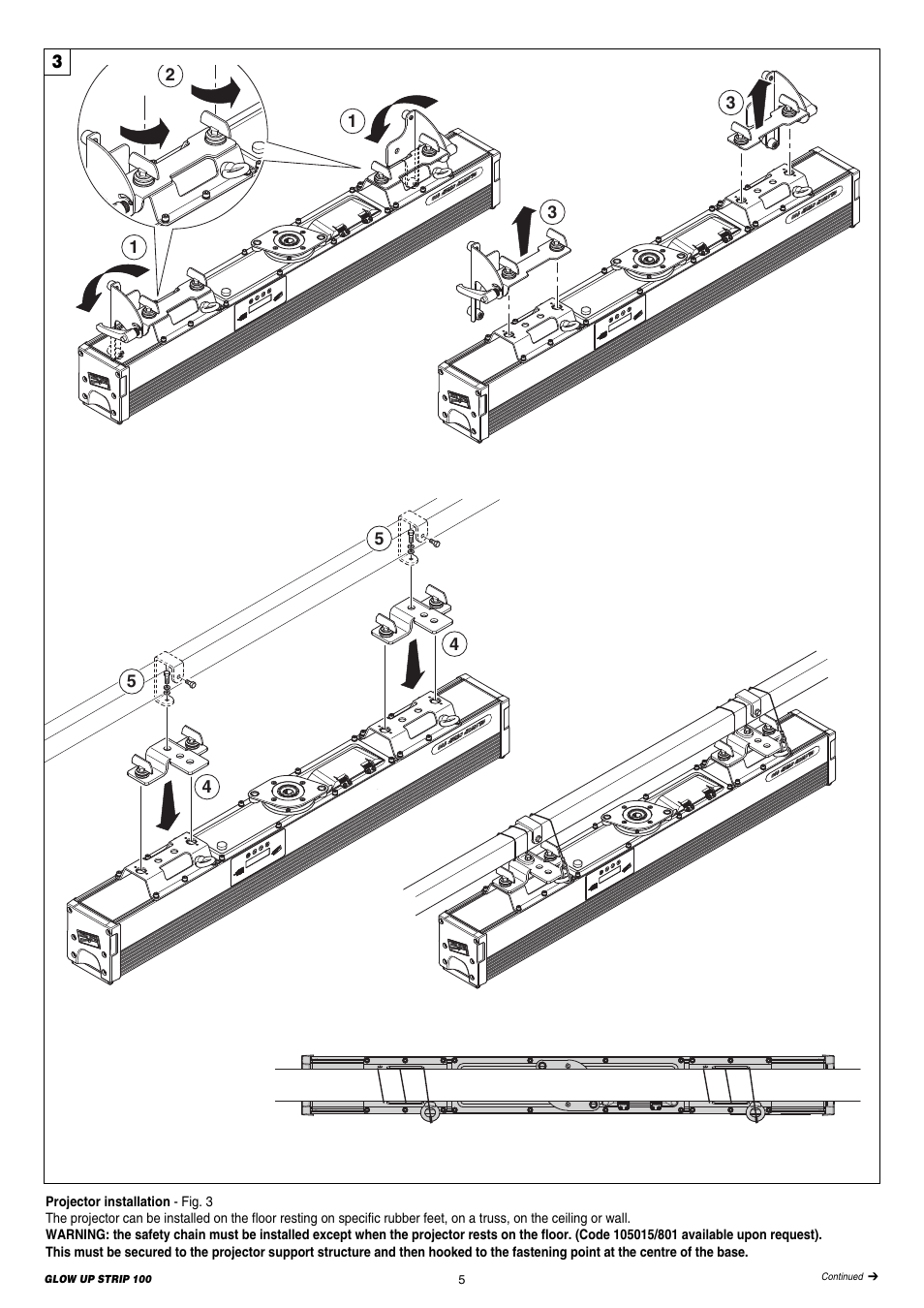 Clay Paky GLOW UP STRIP 100 & FLIGHT CASE (F21250) User Manual | Page 5 / 28