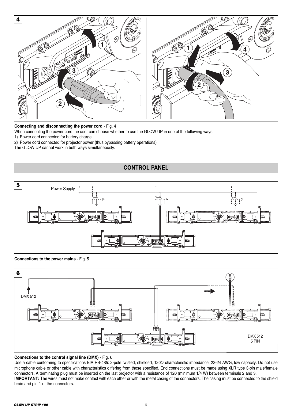 Clay Paky GLOW UP STRIP 100 & FLIGHT CASE (F21250) User Manual | Page 6 / 28