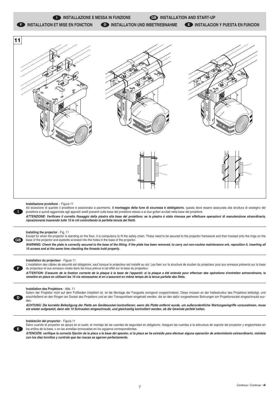 Clay Paky GOLDEN COLOR 1200 (HMI 1200W/S) User Manual | Page 7 / 17