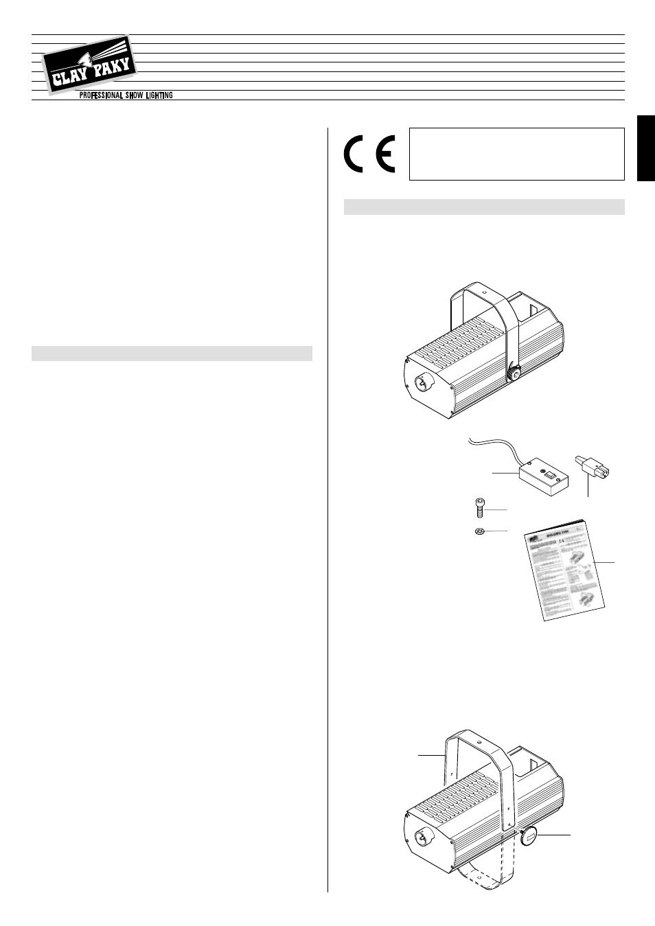 Clay Paky GOLDEN FOG (2000 DMX) User Manual | 4 pages