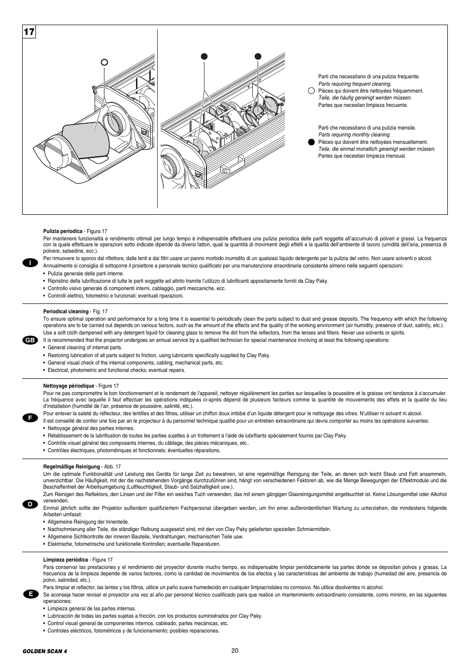 Clay Paky GOLDEN SCAN 4 (C11072) User Manual | Page 20 / 24