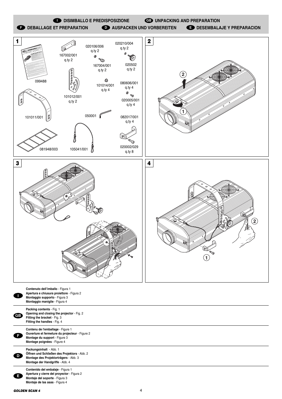 Clay Paky GOLDEN SCAN 4 (C11072) User Manual | Page 4 / 24